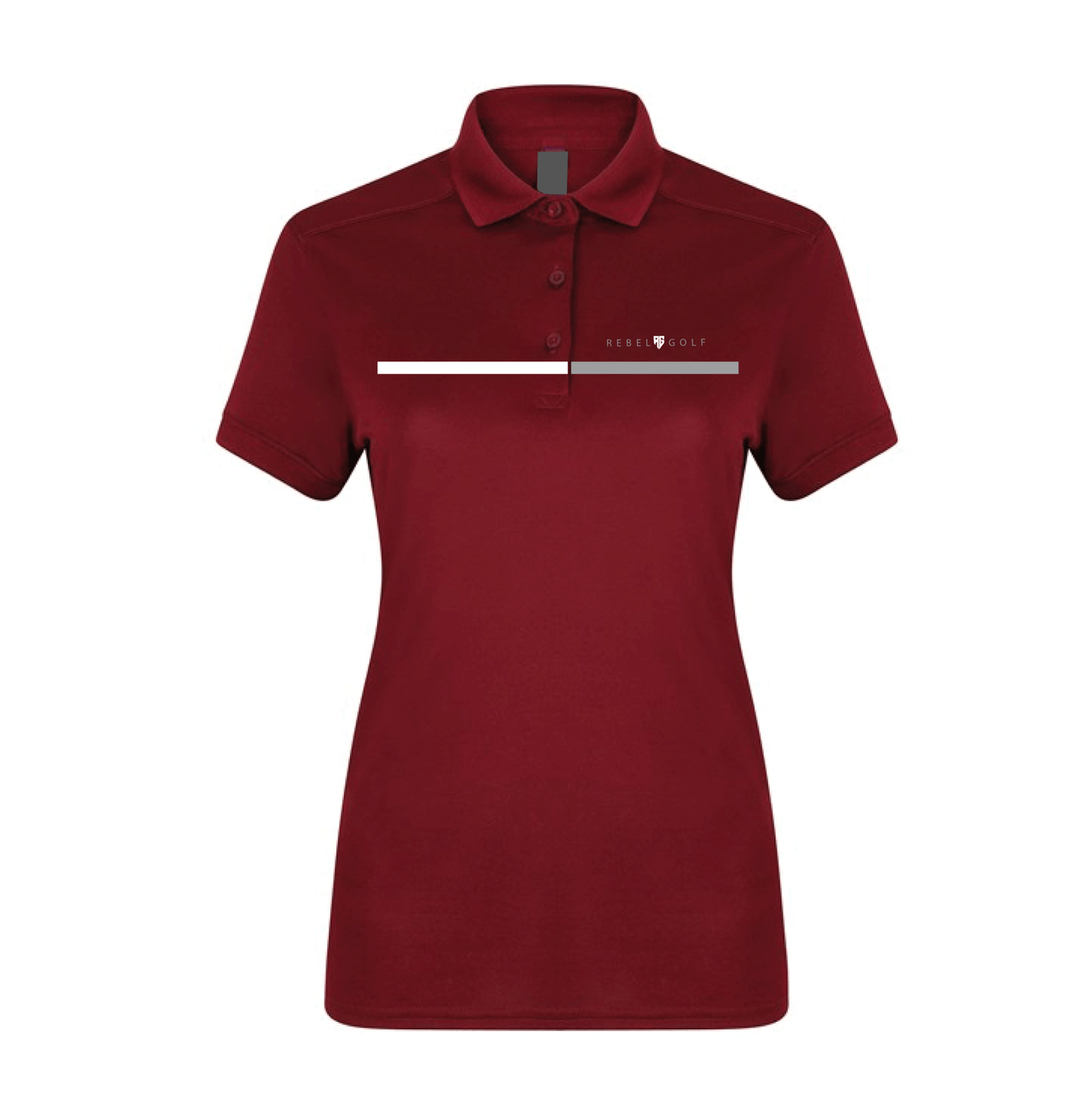 The Rebel Line Womens Polo Shirt - Wine/Ice/SealSkin