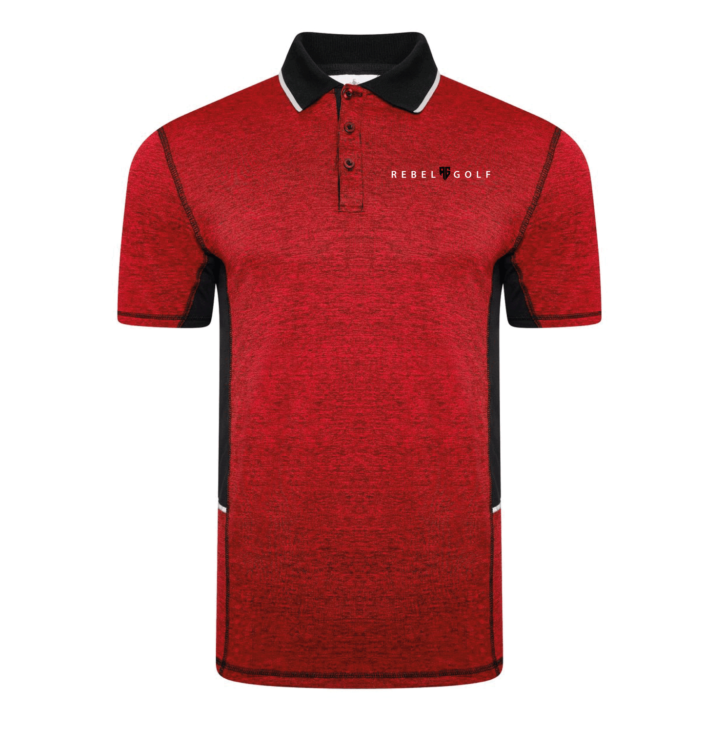 The Glitch Polo Shirt - Tiger Red/Liquorice/Ice