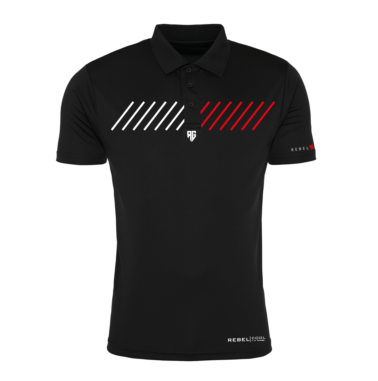 Oblique Polo Shirt - Liquorice/Tiger Red/Ice
