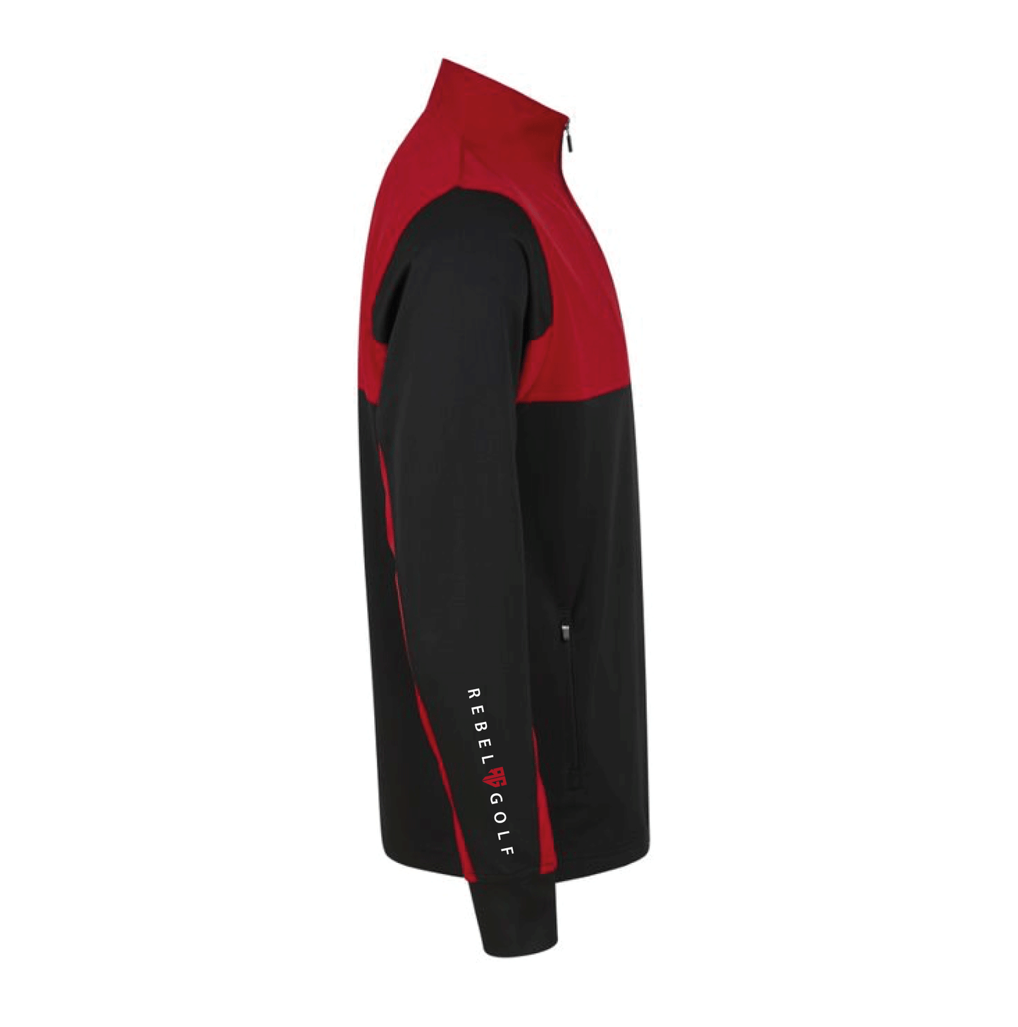 Duel Colourblock Qzip - Tiger Red/Liquorice