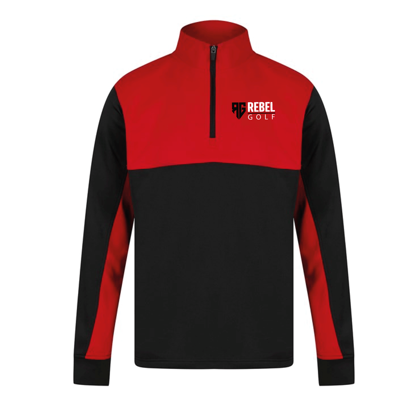 Duel Colourblock Qzip - Tiger Red/Liquorice