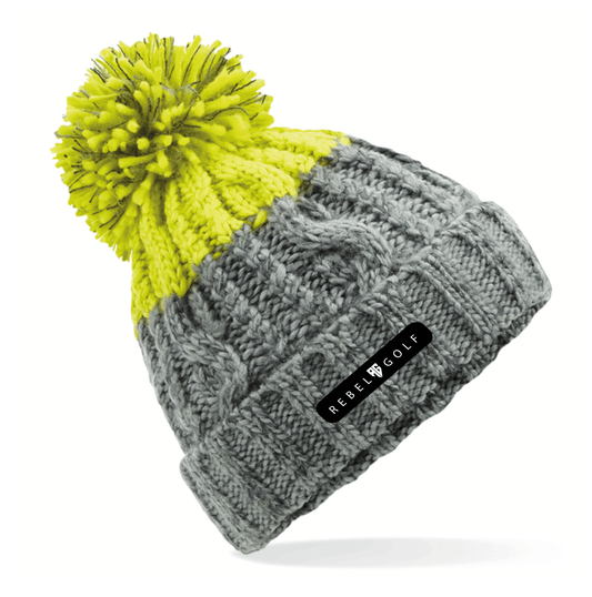 Fairways Pom Pom Beanie - SealSkin/Lemon Zest